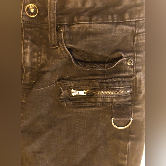 Hot Topic Denim Goth / Punk Black Hi-Rise Super Skinny Jeans | Size 3 - Picture 8 of 16
